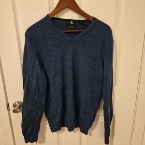 Calvin Klein Men's Dark Blue V-Neck Sweater